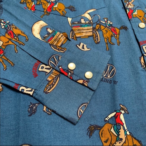 Vintage Rustler by Wrangler Pearl Snap - Picture 3 of 3